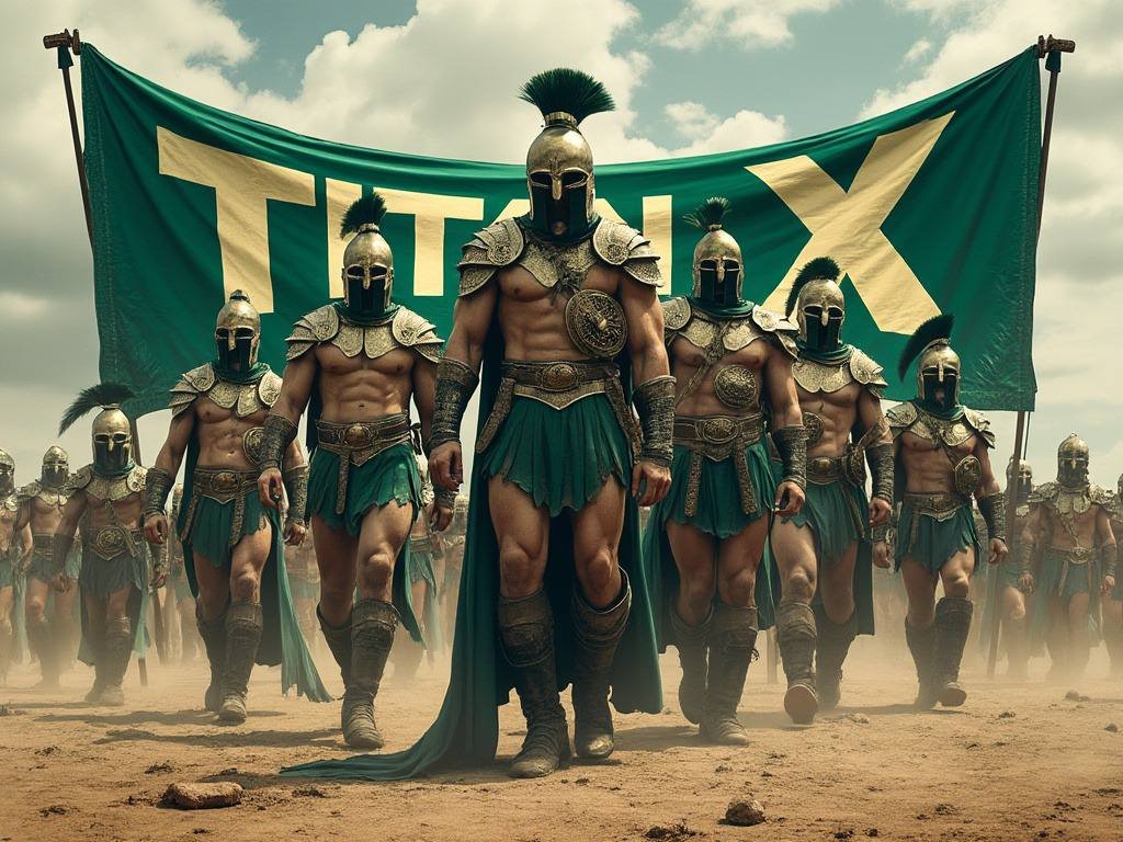 TitanX Spartans marching with banner