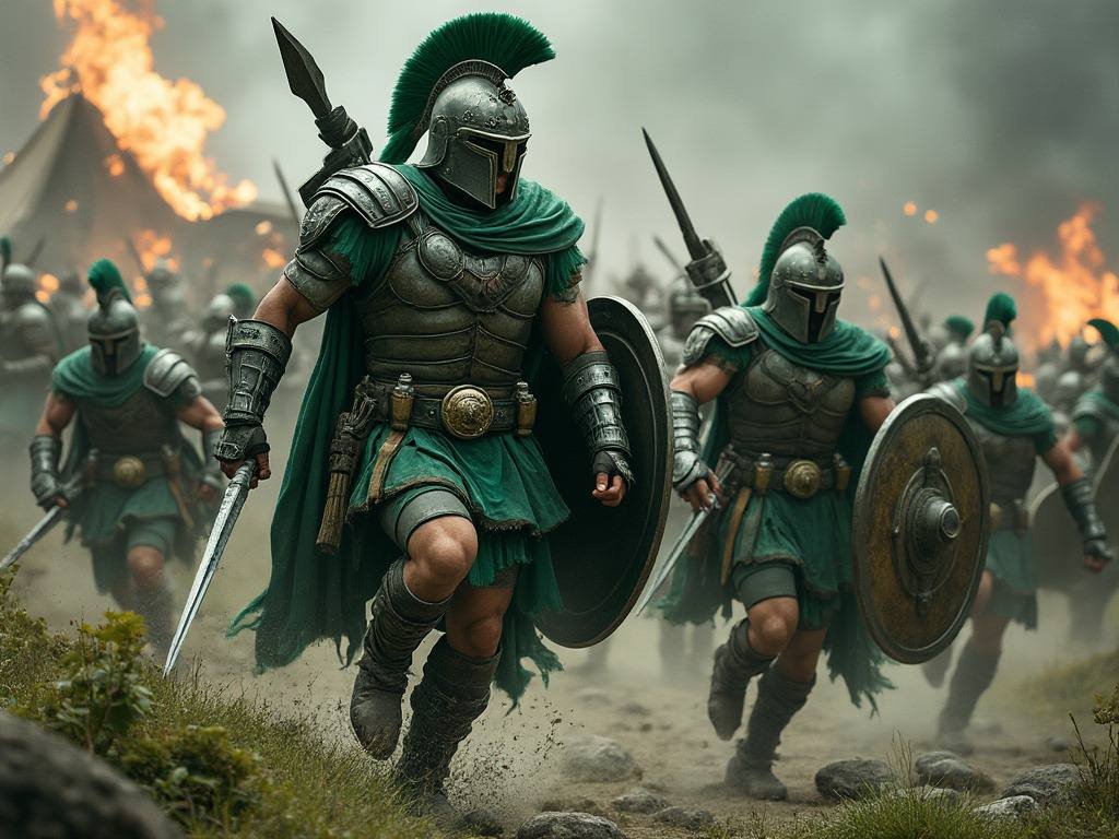 Spartans marching to battle