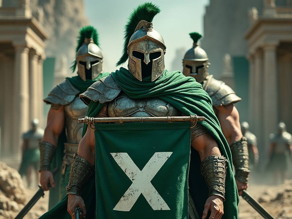 Spartan phalanx holding the line